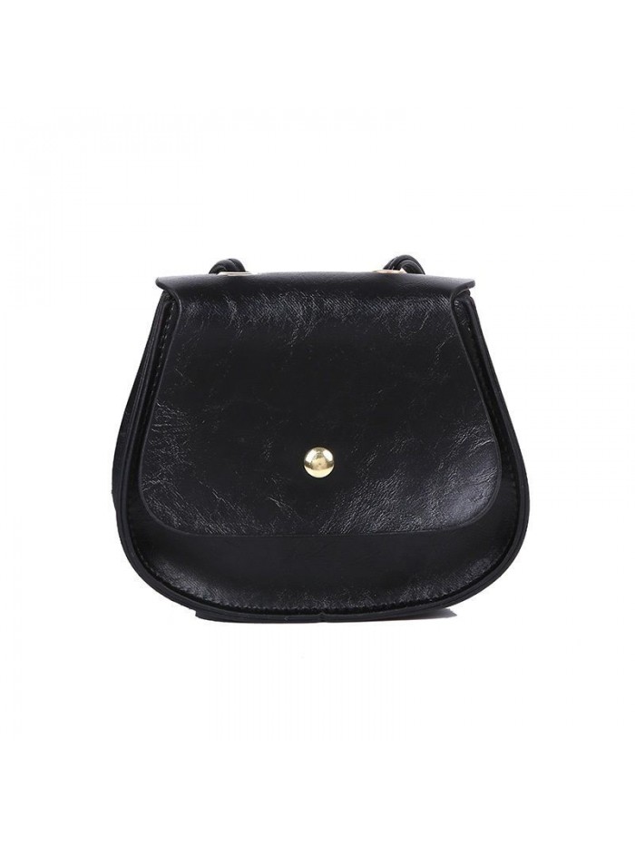 Women's bag new saddle button bag Korean women's shoulder bag fashion retro bag casual all-around solid color PU bag
