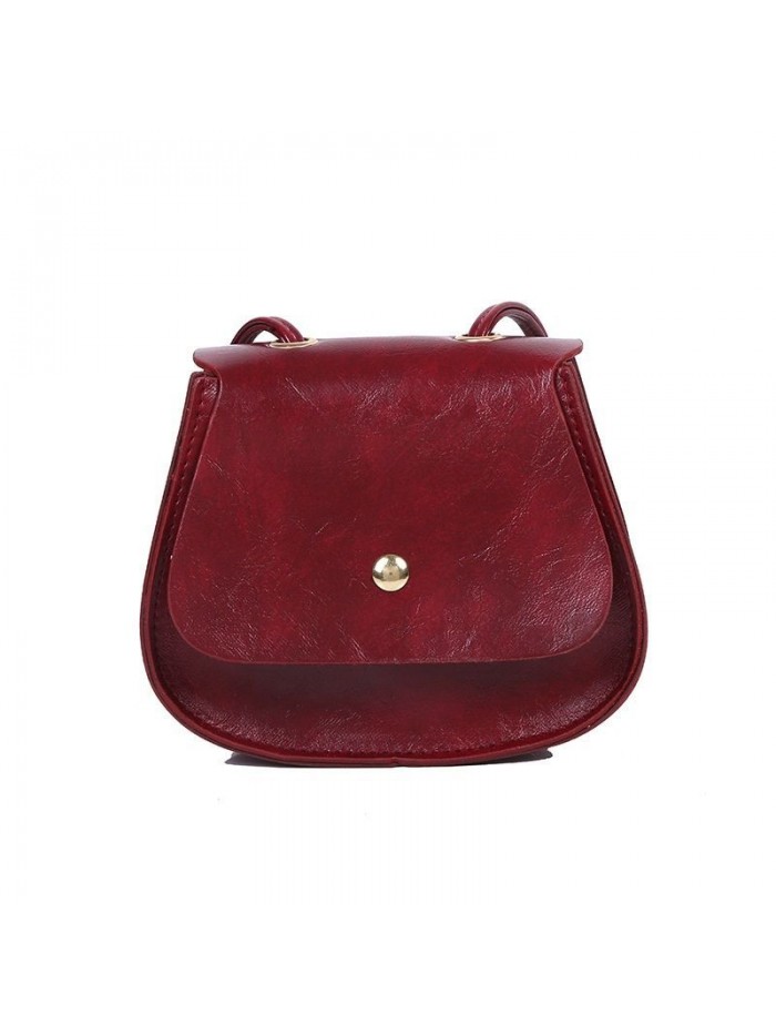 Women's bag new saddle button bag Korean women's shoulder bag fashion retro bag casual all-around solid color PU bag
