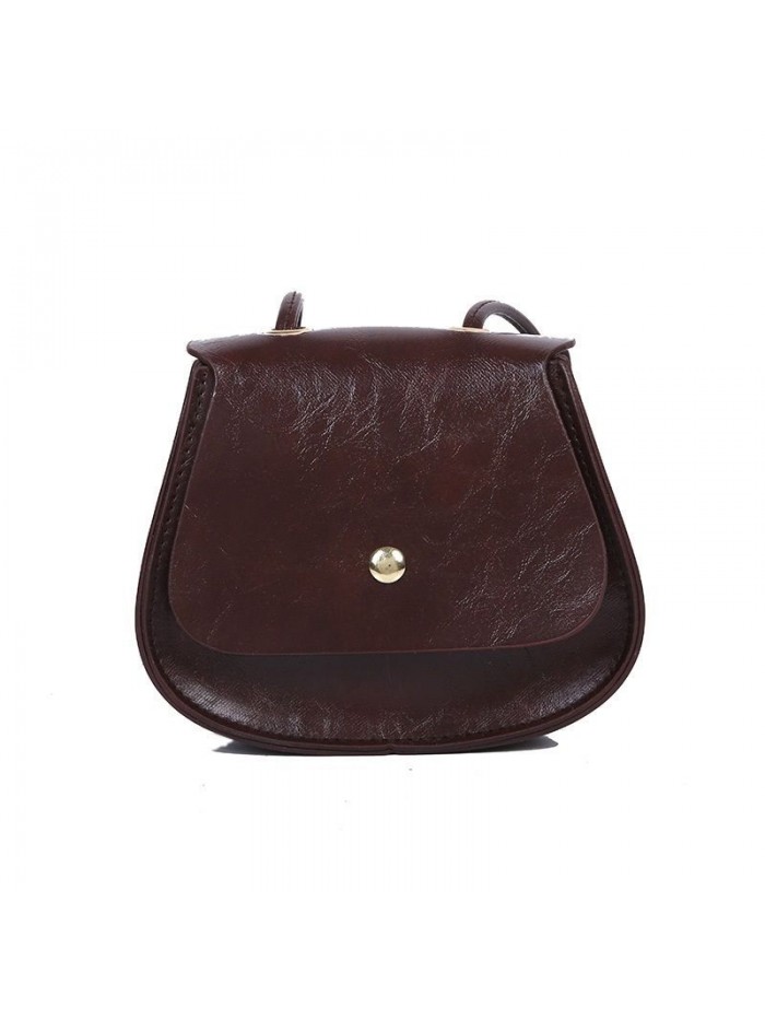 Women's bag new saddle button bag Korean women's shoulder bag fashion retro bag casual all-around solid color PU bag
