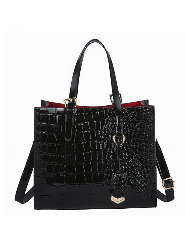 Women 's bag 2020 new European and American fashion Crocodile oil wax leather large bag large capacity single shoulder Crossbody portable Tote Bag
