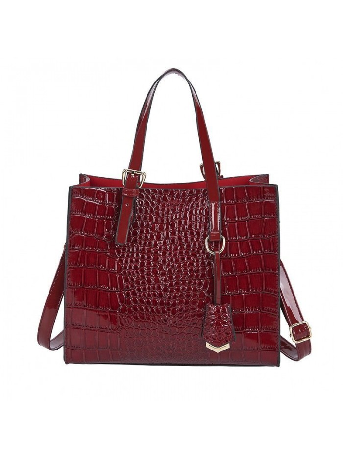 Women 's bag 2020 new European and American fashion Crocodile oil wax leather large bag large capacity single shoulder Crossbody portable Tote Bag
