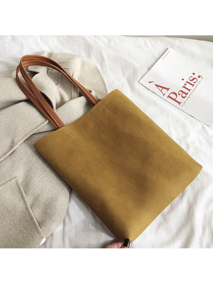 Women's high-level sense of Bag New Korean women's fashionable one shoulder portable big bag frosted tote bag in spring 2020