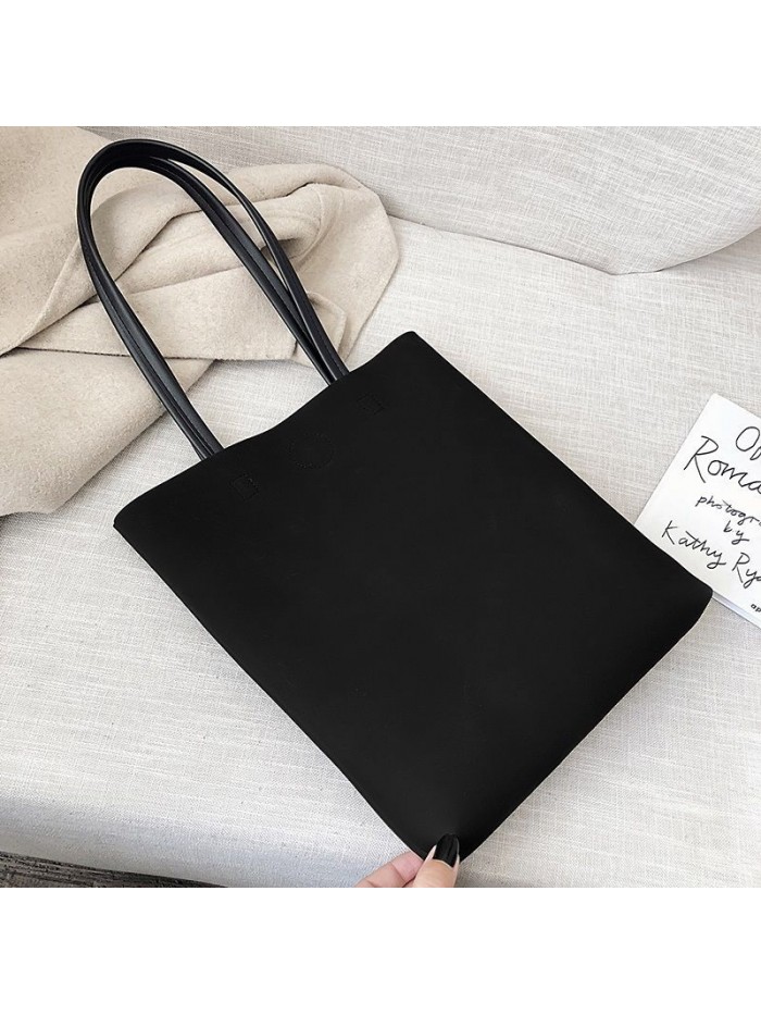 Women's high-level sense of Bag New Korean women's fashionable one shoulder portable big bag frosted tote bag in spring 2020