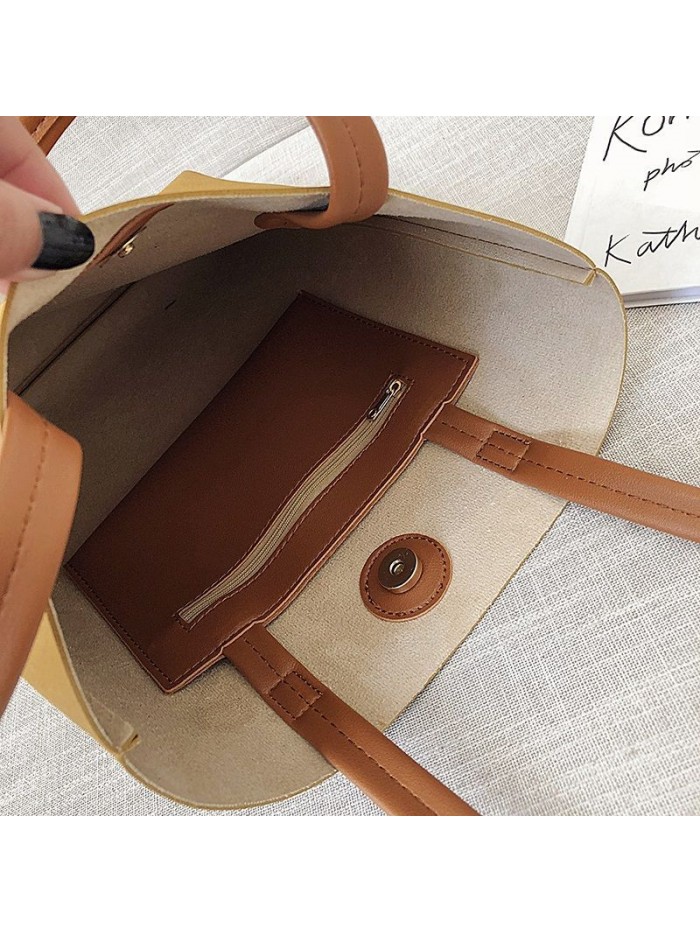 Women's high-level sense of Bag New Korean women's fashionable one shoulder portable big bag frosted tote bag in spring 2020