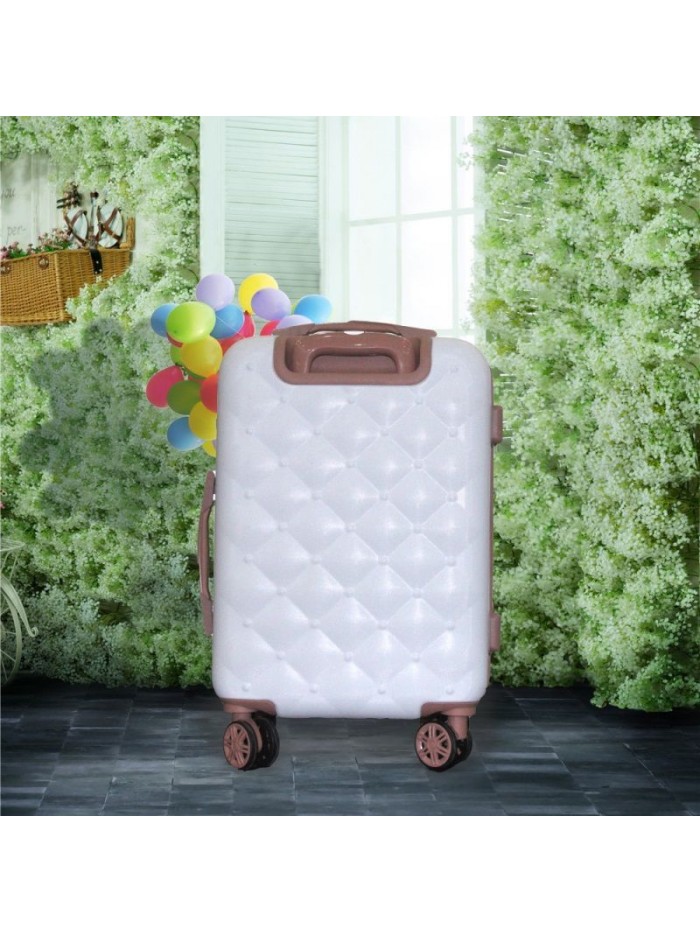 Zipper type cute suitcase girl's Rhinestone suitcase ABS frosted 16 inch mother and son boarding password Trolley Case